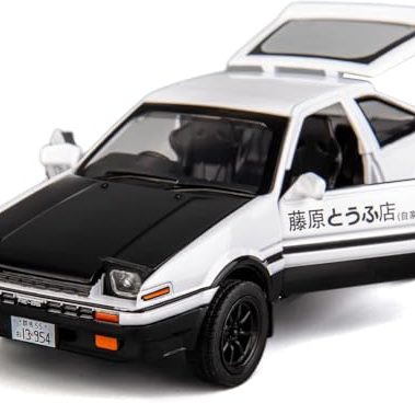 BDTCTK 1/32 AE86 Initial D Model Car, Zinc Alloy Pull Back Toy car with Sound and Light for Kids Boy Girl Gift(Black)