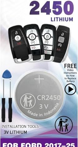 Key Fob Replacement Battery for Ford/Lincoln F150 Explorer Edge Fusion Bronco Escape Mustang Expedition Transit Ranger Maverick EcoSport MK Nautilus Corsair Navigator Lightning Smart Remote Batteries