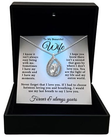 TRYNDI To My Wife Necklace from Husband - Heartfelt Gift for Anniversary, Birthday, Christmas, Valentine's Day, Mother's Day - Romantic Gifts for Wife Christmas