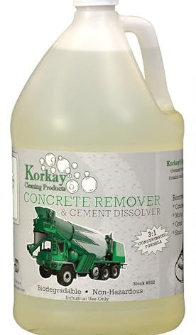 Korkay DIY Concrete Remover & Cement Dissolver Heavy-Duty, Great for Tools & Mixers - 1 Gallon