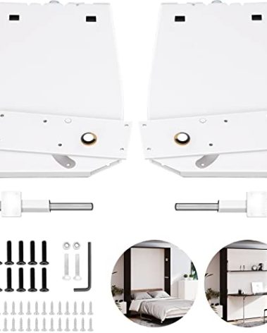 Happybuy Murphy Mounting Wall Springs Mechanism Heavy Duty Support Hardware DIY Kit for King Queen Bed (Vertical), White