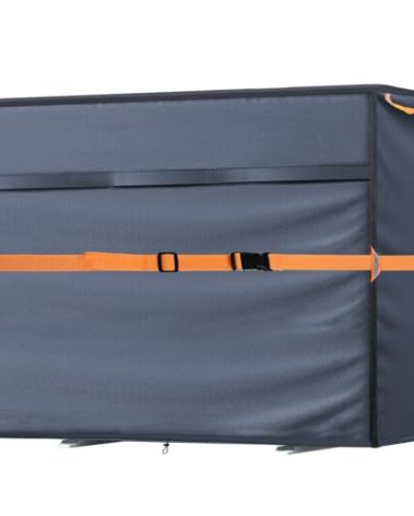 Mini Split Air Conditioner Cover for Outside Units,600D Waterproof Air Conditioner Mini Split Cover,Outdoor Rectangular Air Conditioner Covers for AC Units, Fits up to37.4"L x 14.2"W x 27.2"H,Grey.