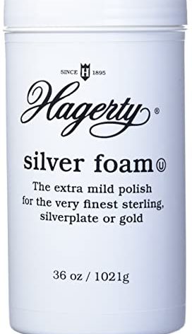 Hagerty Silver Foam: Mild Silver Polish, Gently Removes Tarnish from Sterling, Silver Plate, and Gold, 36-Ounce