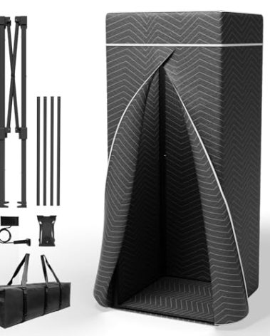 Portable Vocal Booth,Recording Booth Sound Booth for Recording Echo-Free Vocals Complete Home Recording Studio Foldable with Travel Bag for Voiceovers, Podcasts & Music