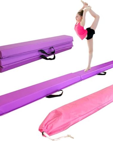 MARFULA 6 FT / 8 FT / 9 FT / 10 FT Folding Gymnastic Balance Beam for Kids with Carry Bag for Home and Club Use
