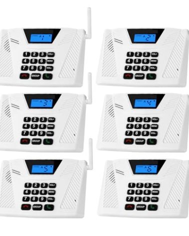SANZUCO Intercoms Wireless for Home Hands Free, 2024 Upgraded Intercom 5300ft with Automatic Answer, 9 Channel Full Duplex Home Intercom System Fit for Hospital Business House(6 Packs White) ﻿