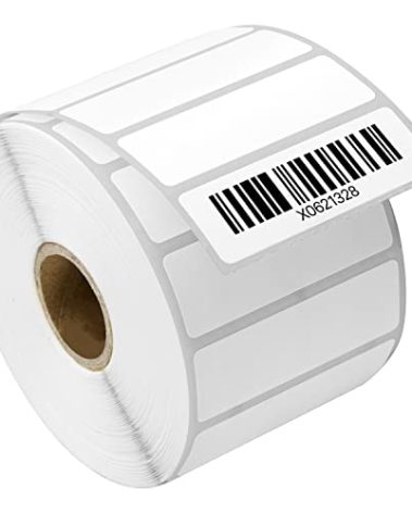 2.25 x 0.75 inch Direct Thermal Label - Compatible with Rollo Label Printer & Zebra Desktop Printers – 1 inch Core, Multipurpose UPC Barcode Address Sticker, Adhesive & Perforated - 4 Rolls, 1700/Roll