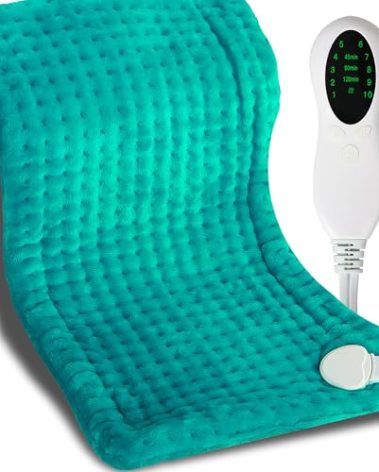 OPUGK Heating Pad for Neck and Shoulders and Back,Thickened Style for Menstrual Cramps, Heating Pad for Back, A Thoughtful Machine-Washable Gift for Women (Green Thick, 12 * 24in)