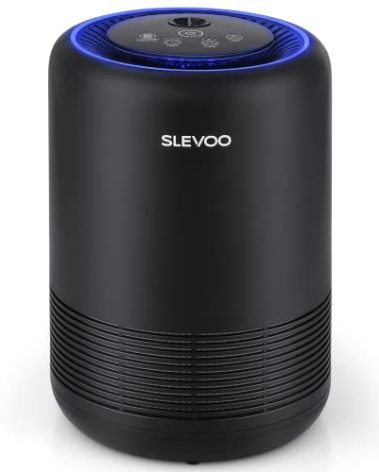 Air Purifiers for Bedroom Pets Smokers in Home, H13 True HEPA Filter Air Cleaner with Fragrance Sponge, Night Light, Timer, Effectively Clean Smoke, Dust, Pollen, Pet Dander, Odors, BS-01 Black