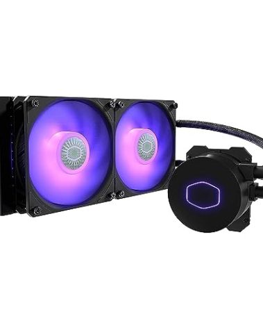 CoolerMaster MasterLiquid ML240L RGB V2, Close-Loop AIO CPU Liquid Cooler, Gen3 Dual Chamber Pump, 240mm Radiator, SickleFlow 120 PWM ARGB, AMD Ryzen AM5/AM4, Intel LGA1700/1200 (MLW-D24M-A18PC-R2)