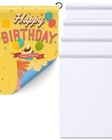 5 Pcs Sublimation Garden Flag Blank Double-Sided, Polyester DIY Blank Banners Yard Flags for Heat Press for Indoor Outdoor Courtyard Valentine's Day Decoration, 12x18 Inch - White