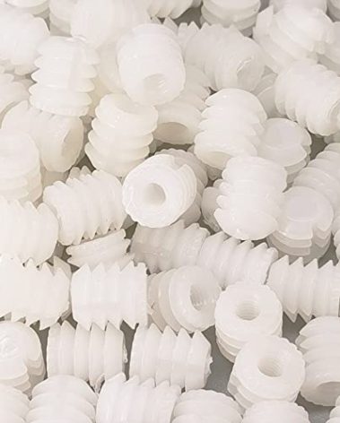 Alamic Plastic Dowel Plastic Hinge Dowel Inserts 0.34"x0.39" Cabinet Door Hinge Dowels 100 Pack