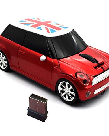Kamouse Wireless Car Mouse, Super Cute Car Shaped Mouse USB Computer Optical Gaming Mice with Mini Receiver for PC Notebook Window