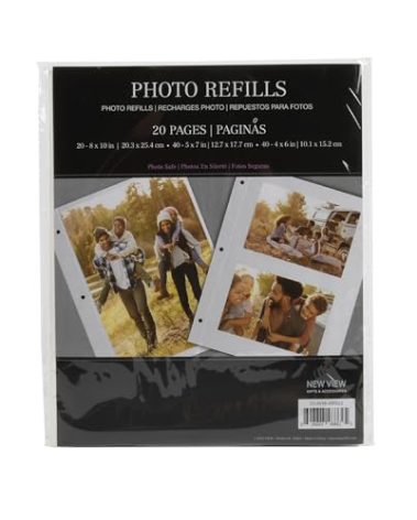 New View Gifts 8" x 10" Magnetic Photo Album Page Refills, 20 pages