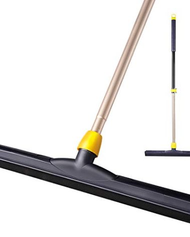 Yocada Floor Squeegee Scrubber Adjustable Telescopic Pole Heavy Duty Household Broom EVA Foam Blade for Garage Courtyard Shower Bathroom Floor Marble Glass Tile Water Foam Cleaning