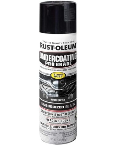 Rust-Oleum 248656 Professional Grade Rubberized Undercoating Spray, 15 oz, Black