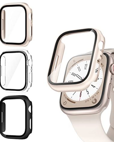 COMMUTER 3 Pack Case with Tempered Glass Screen Protector for Apple Watch SE(3nd) 2025 SE 2/1 Series 6/5/4 40mm, Hard PC Ultra-Thin Cover for iwatch SE 3/SE 2/SE/6/5/4 40mm, Black/Clear/Starlight