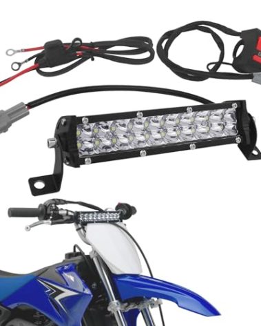 MLWRID Light Bar Kit,60W Universal Dirt Bike Light Bar Compatible for Honda CRF110 CRF250R CRF450R for Yamaha TTR110 YZ125 for Suzuki RM85 for Kawasaki KLX110 KX250F KX450 Fit Most 7/8”Handlebars