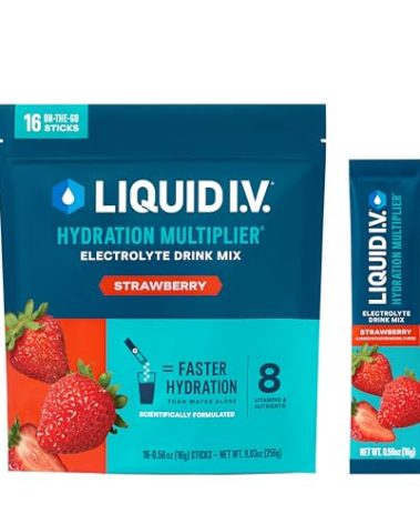 Liquid I.V.® Hydration Multiplier - Strawberry | Electrolyte Powder Drink Mix | 1 Pack (16 Servings)