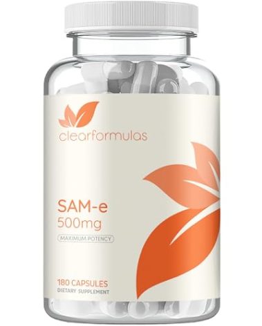 Clear Formulas Bioactive SAM-e 500mg - High Strength SAM-e Supplement with Biologically Active S,S Form for Liver and Mood Support - Vegan Non-GMO Preservative Free - Made in The US (180 Servings)