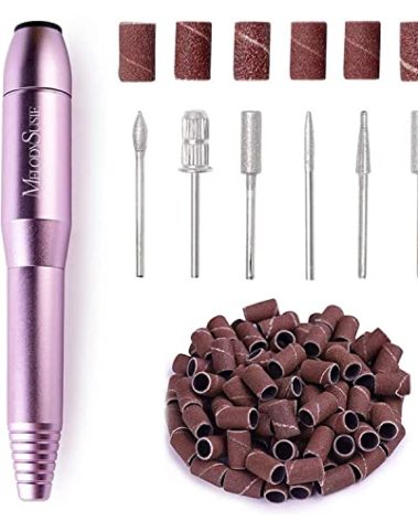 MelodySusie Pen-Shaped Portable Nail Drill with AC Adapter, PC120B 20000RPM Electric File with Compact Design for All Nail Care, Manicure Polishing, Shaping & Gel Removal at Home for Beginners