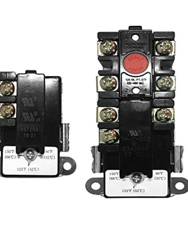 EWH-00 Electric Water Heater Thermostat for double element Heater, Includes 1x Upper Thermostat and 1x Lower Thermostat, Universal type for TOD & APCOM type, Fit for Most Electric Water Heaters