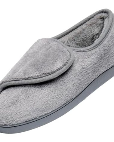 Git-up Women Soft wide Slippers Memory Foam Closed Toed Diabetic Arthritis Edema House Slippers