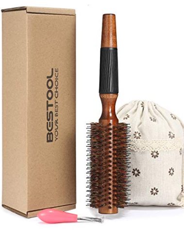 BESTOOL Round Hair Brush for Women or Men, Boar Bristle Small Round Hairbrush for Quick Blowout, Add Shine/Volume, Minimize Damage (2.2 Inch)