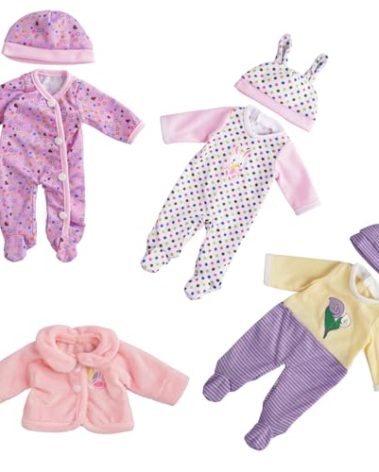 BABESIDE 3 Set Alive Baby Doll Clothes for 10-12 Inch Dolls, Doll Clothes Outfits, Baby Doll Accessories Romper Suit, Coat and Hat for Newborn Baby Dolls Boy&Girl