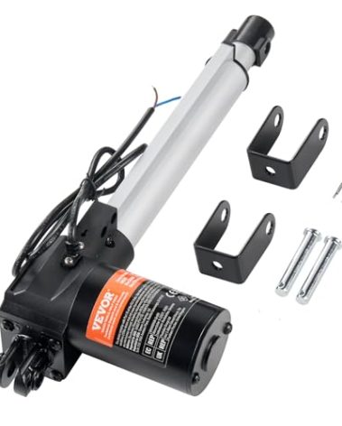 VEVOR Linear Actuator 12V, 8 Inch Heavy Duty 1320lbs/6000N Linear Actuator, 0.19"/s Linear Motion Actuator with Mounting Bracket & IP44 Protection for Electric Door Industrial Machinery Vessels Cargo
