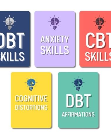 DBT Flashcards - Dialectical Behavior Therapy Coping Skills Cards | CBT Skills | Anxiety Coping Skills | Cognitive Distortions | DBT Affirmations | Mental Health Counseling Card Deck - 95 DBT Cards