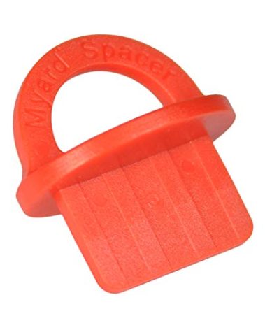 Myard Red 20 Packs 1/8 Inch Deck Spacer with Bright Color Easily Spotting, Easy Pull, Deck Board Jig Spacer Rings for Pressure Treated, Composite, PVC, Plank, Hardwood Decking Tool (DJS3.2)