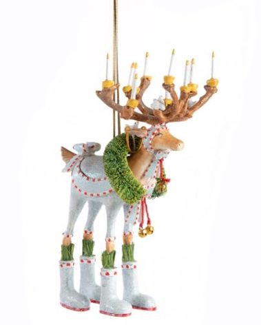 MACKENZIE-CHILDS Patience Brewster Dash Away Christmas Ornament, Indoor Christmas Tree Decoration for Holiday Decor Arrangement, Dasher