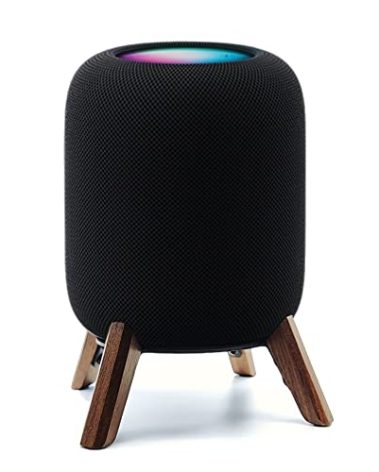 Real Wood Stand for Homepod 2nd gen (2023 Released), Wooden Holder with Metal Frame for Better Sound,Sturdy Stable Mount with Anti-Slip Protects Apple Home pod 2nd Smart Speaker (Walnut)