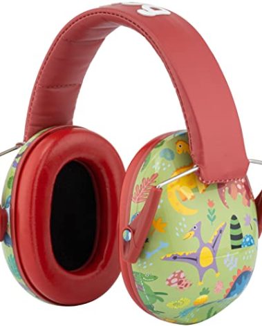 Snug Kids Earmuffs – Noise Reduction for Toddlers & Children – Adjustable, Lightweight, Foldable, Soft & Comfortable - Dinosaurs