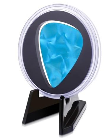 Funnymoom 1 Pcs Acrylic Guitar Pick Display Box Guitar Pick Holder Case for Any Collectable Music favor Decoration (Clear,Black)