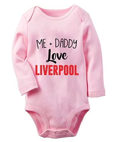 Me + Daddy Love Liverpool Baby Bodysuit Girl boy Infant Toddler Organic Clothes C-Pink
