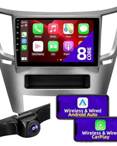 CGOGC Android Car Radio Upgrade Compatible with Wireless Carplay Android Auto for Subaru Outback Legacy 2010-2014 8 Core Touchscreen Stereo Bluetooth GPS WiFi AM/FM Backup Camera Navigation Head Unit