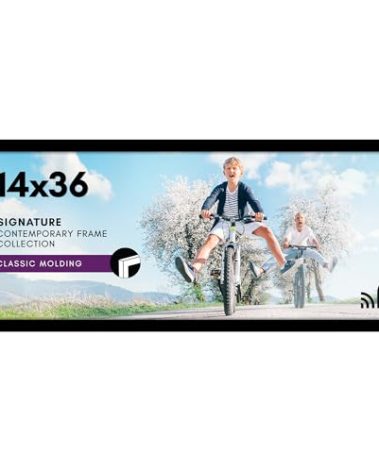 Americanflat 14x36 Poster Frame with Polished Plexiglass - Signature Collection - Gallery-Style Frames Made of Engineered Wood - Photo Frame for Wall Display - Black