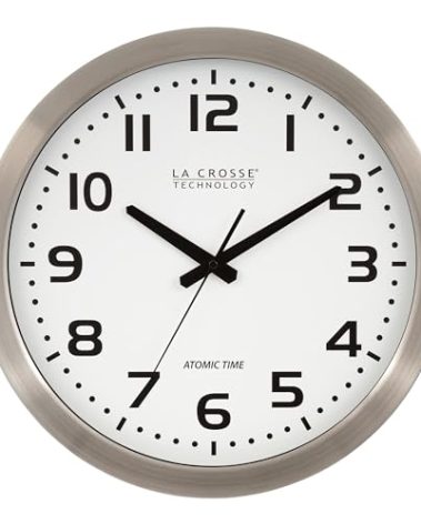 La Crosse Technology Wall Clock, Metal, 16-inch Dia. (WT-3161WH)
