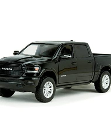 Dodge Ram 1500 Crew Cab Laramie, Black, 2019, Model Car,, Motormax 1:24