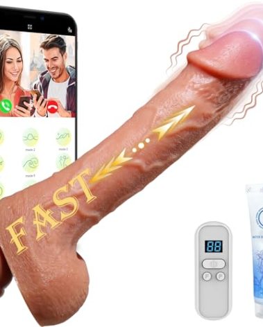 Thrusting Dildos Vibrator Sex Toys - Realistic Silicone Suction Cup Penis G-spot Vaginal Anal Dildos with 9 Modes, APP Remote Control Female Sex Stimulator, Adult Sex Toys & Games for Women Couples