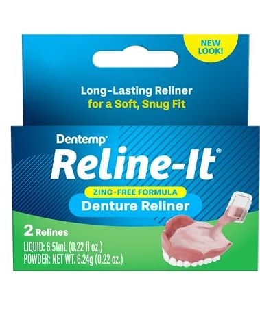 Dentemp Denture Reline Kit - Advanced Formula Reline It Denture Reliner - Denture Kit to Refit and Tighten Dentures for Both Upper & Lower Denture