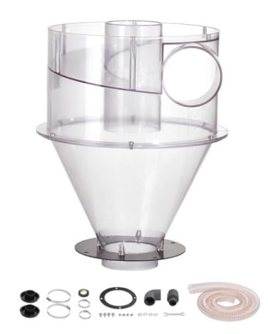 VEVOR Cyclone Dust Separator, 4" Retrofit Cyclone Separator for Dust Collectors, ABS Material With 2" Hole O.D. Connector & Hose for Wet/Dry Shop Vacuums, Fits 5-10 Gallon Tank (Tank Exclude)