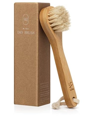CSM Lymphatic Contour Face Brush - Natural Bristle Dry Brush for Face, Neck & Chest - Mini Facial Lymphatic Drainage Brush for Gentle Exfoliation