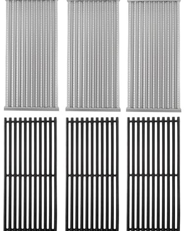 G466-2400-W1 17'' Stamped Infrared Emitters& G474-0017-W1 Grill Grates for Charbroil Grill Replacement Parts Charbroil Tru-Infrared 3-Burner 463367016 463242516 463242515 463243016 466242515 463367516