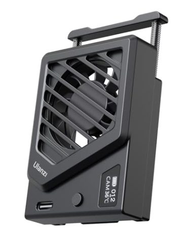 Upgrade Camera Cooling Fan for Sony/Canon/FUJIFILM/Nikon DSLR Cameras Video Shooting Accessories Flexible Adjustment Spring Mount Design Camera Cooling Black