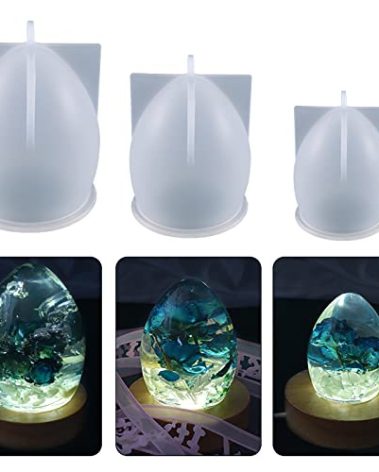 3 Pack Silicone Egg Cake & Candle Molds - Lava Dragon Egg Shapes - Clay & Resin Making Molds - Craft Supplies