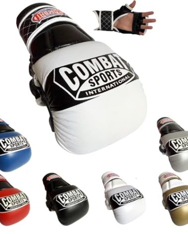 Combat Sports Max Strike MMA Training Gloves, Open Palm Fingerless Gloves for MMA, Muay Thai, and Kickboxing