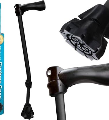 Dynamo Cyclone Cane Maximum Grip for Every Step. Designed for All-Day Comfort. Built to Keep You Steady and Safe. Stability You can Trust, Anywhere You go. (Black)
